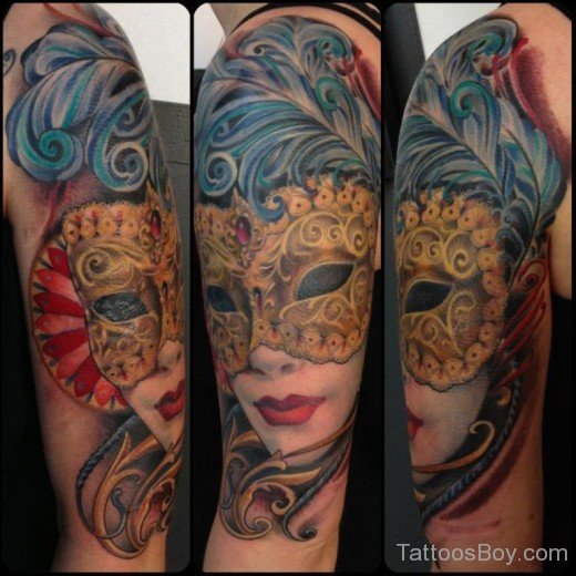 Elegant Venetian Mask Tattoo-TB1011