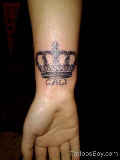 Awful Crown Tattoo On Wrist-TB1012