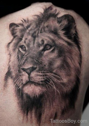 Awful Grey Ink Lion Head Tattoo-TB1012