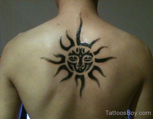 Aztec Sun Tattoo On Back