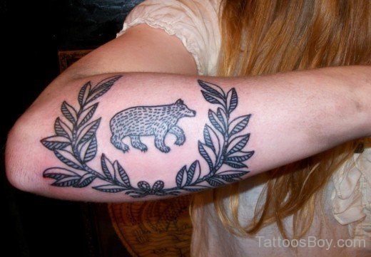 Bear And Leaf Tattoo
