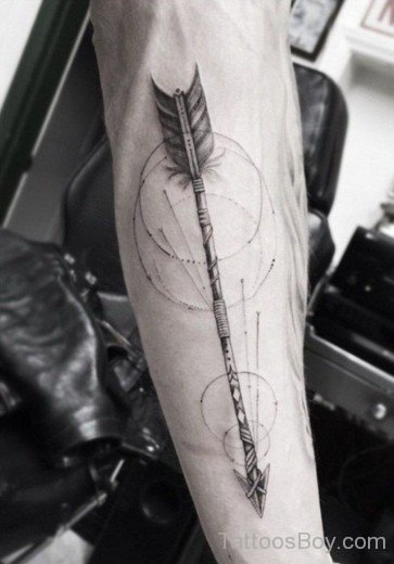 Beautiful Arrow Tattoo On Arm -TB1436