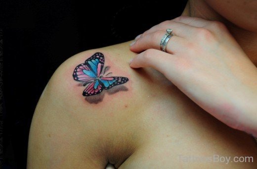 Beautiful Butterfly Tattoo On Shoulder-TB103
