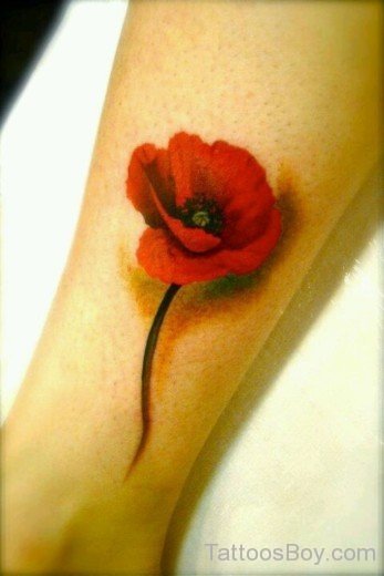 Beautiful Poppy Flower Tattoo-TB1010