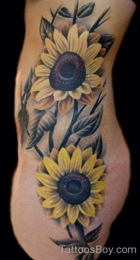 Beautiful Sunflower Tattoo Design-TB1214