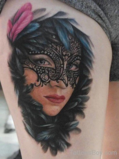 Beautiful Venetian Mask Tattoo-TB1012