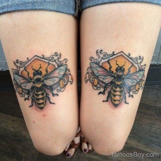 Bee Tattoo Design On Thigh-TB1016