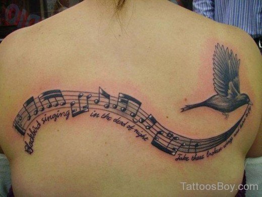 Bird And Music Tattoo- TB1013