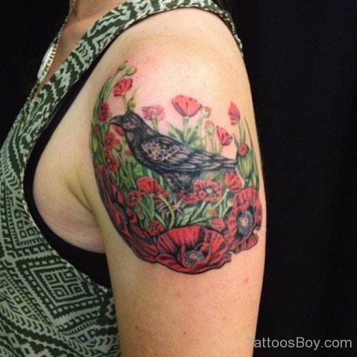 Bird And Poppy Tattoo-TB103