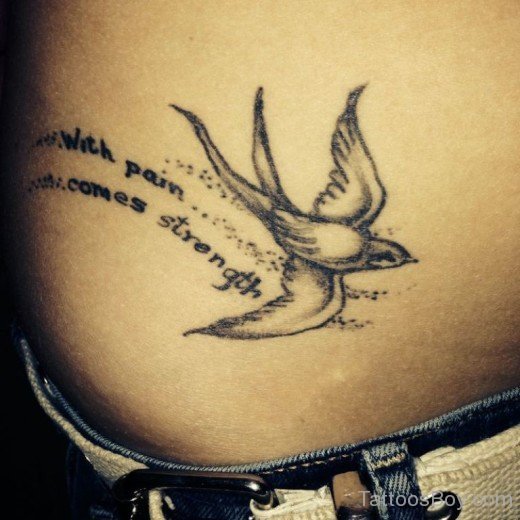 Bird Tattoo On Stomach-TB1012