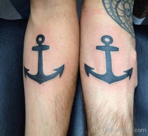 Black Anchor Tattoo