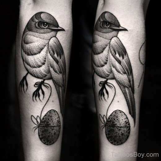 Black And Grey Bird Tattoo-Tb1022