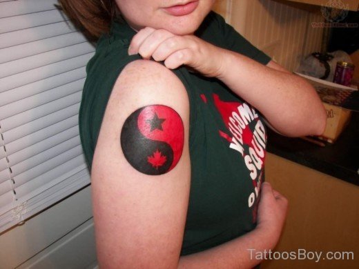 Black And Red Yin Yang Tattoo-TB1217