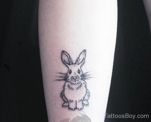 Black And White Rabbit Tattoo.-TB117