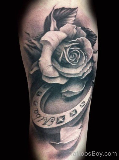 Black And White Rose Tattoo-TB12015