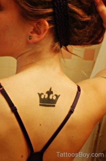 Black Crown Tattoo On Back-TB1020