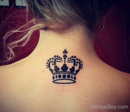 Black Crown Tattoo On Back-TB1410