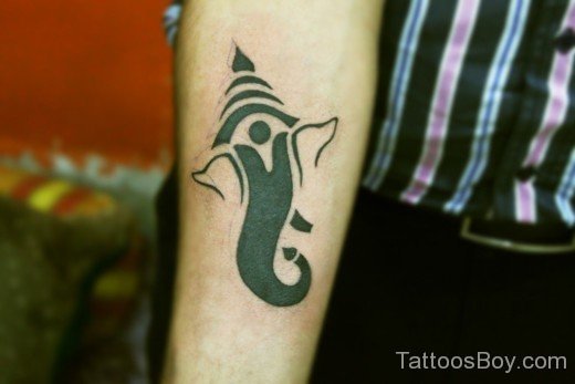 Black Ganesha Tattoo Design-TB1020