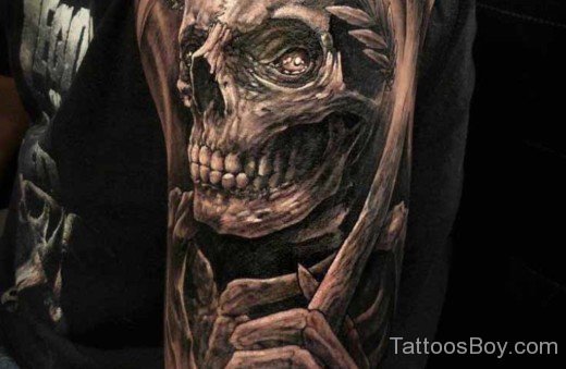 Black Horror Skull Tattoo-TB1009