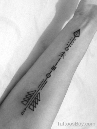 Black Ink Arrow Tattoo -TB1439