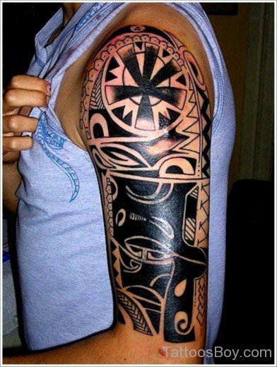 Black Inked Maori Tribal Tattoo-TB1030