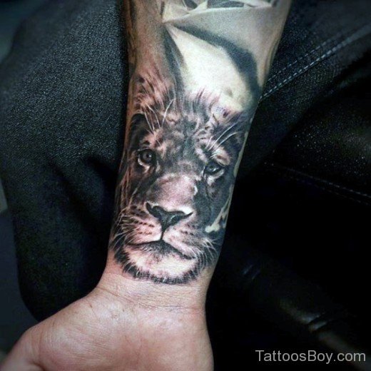 Black Lion Tattoo On Wrist-TB1018
