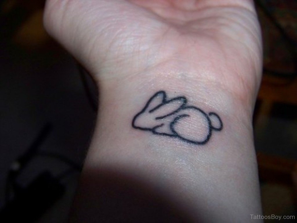 Bunny Heart Love Outline Temporary Tattoo - Etsy