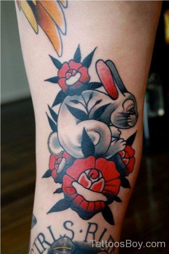 Black & white Rabbit Tattoo-TB116