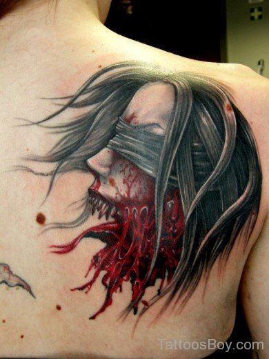 Bleeding Face  Horror Tattoo-TB1012
