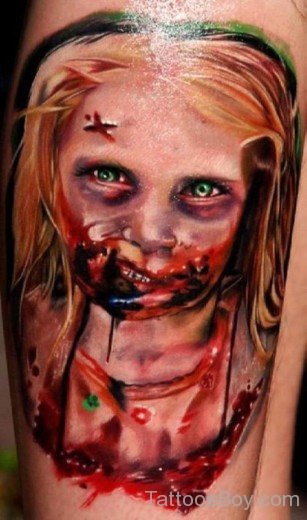 Bleeding Horror Face Tattoo-TB1013