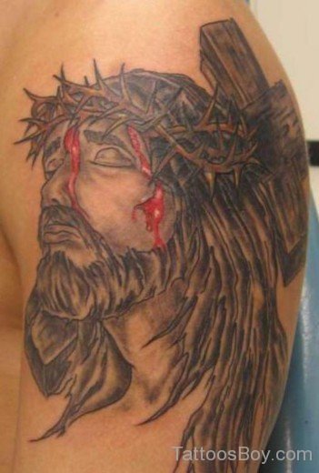 Bleeding Jesus Tattoo Design-TB14030