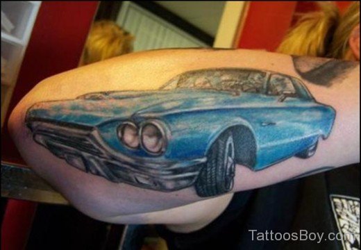 Blue Car Tattoo Design