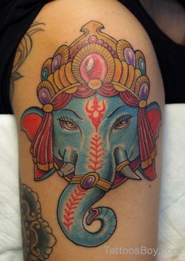 Blue Ganesha Tattoo Design-TB1024