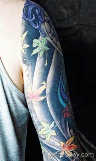 Blue Leaf Tattoo