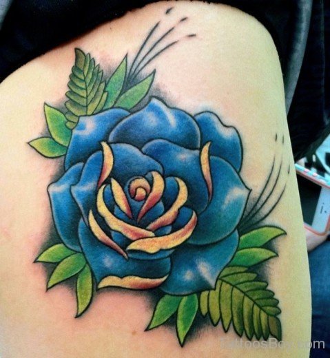 Blue Rose Tattoo Design 