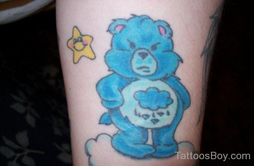 Blue Teddy Bear Tattoo-TB115