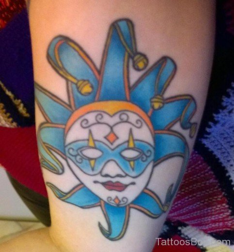 Blue Venetian Mask Tattoo-TB1021