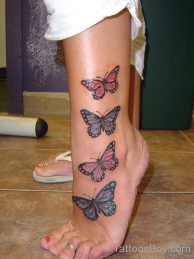 Butterflies Tattoo On Leg-TB12035