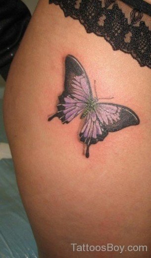 Butterfly Tattoo On Thigh