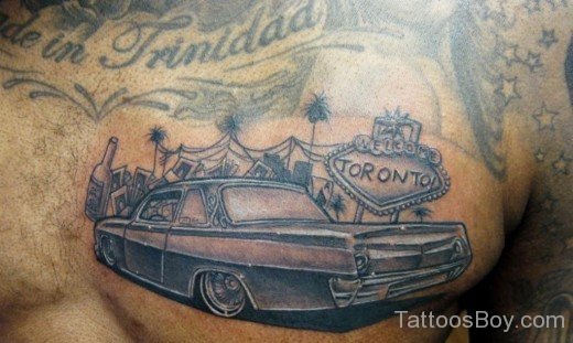 Car Tattoo On Chest