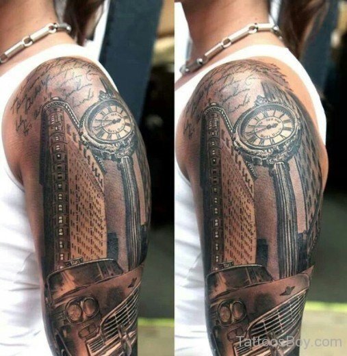 Car Tattoo On Full Sleeve-TB125