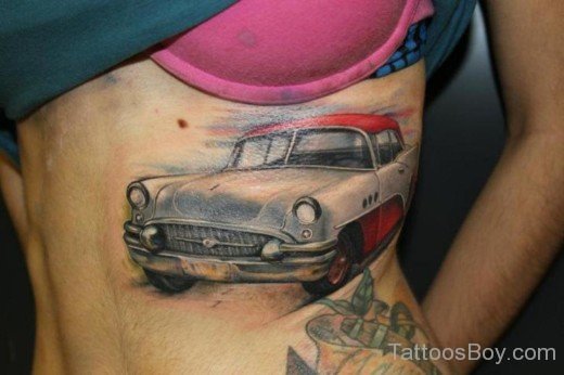 Car Tattoo On Rib