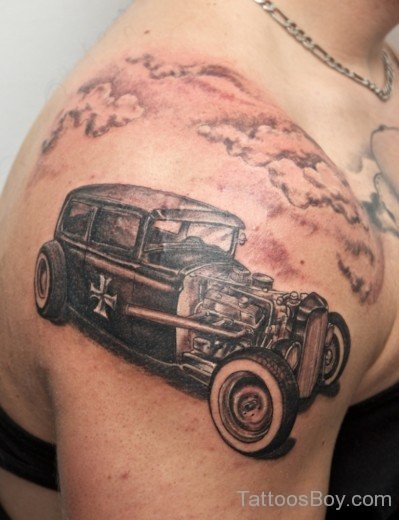 Car Tattoo On Shoulder-TB128
