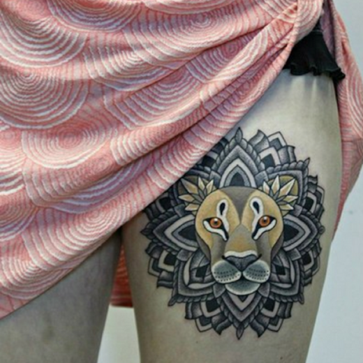 Celtic Lion Head Tattoo-TB1019