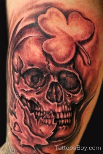 Clover And Skull Tattoo-TB1044