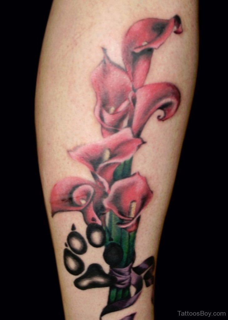 Colored Calla Lilies Tattoo.