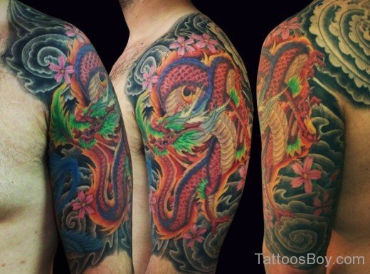 Colored Dragon Tattoo-TB1410