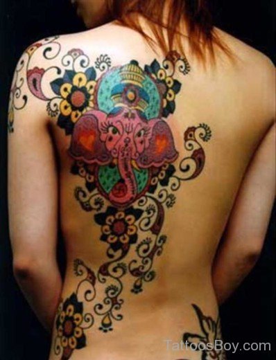 Colored Ganesha Tattoo-TB1028