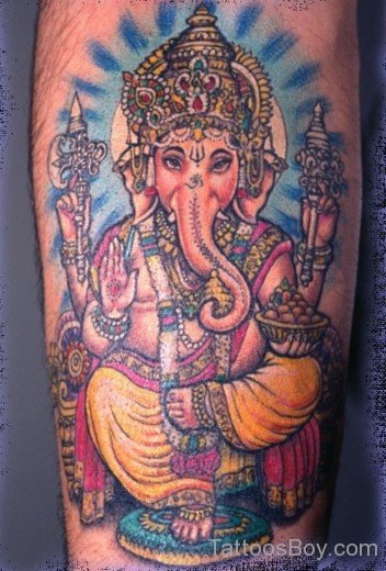 Colored Ganesha Tattoo-TB1031