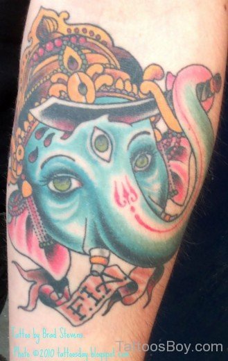 Colored Ganesha Tattoo design-TB1029